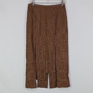 Maje Tan Plaid Car Wash Bottom Skirt.